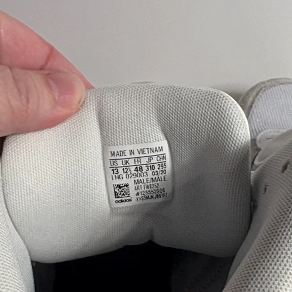 adidas White Athletic Shoes with Blue and Red Stripes - Picture 8 of 9